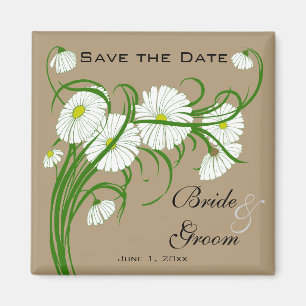 Aimant Vintage Gerber Daisy fleurs Mariage Sauvez la date