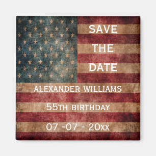 Aimant Vintage Grunge USA Stars & Stripes 55e anniversair
