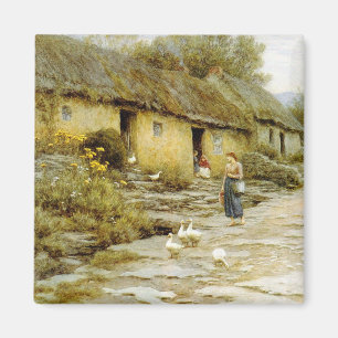 Aimant Vintage Helen Allingham Irish Cottage