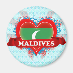 Aimant Vintage J'aime les Maldives