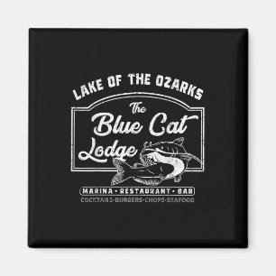 Aimant Vintage Le Lac Blue Cat Lodge D'Ozarks
