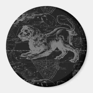 Aimant Vintage Leo Constellation MapHevelius 1690