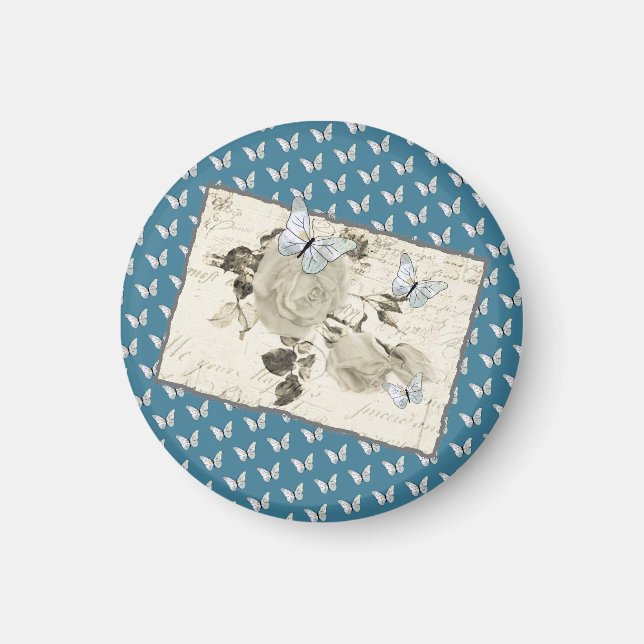 Aimant Vintage mit Schmetterlingen (Devant)