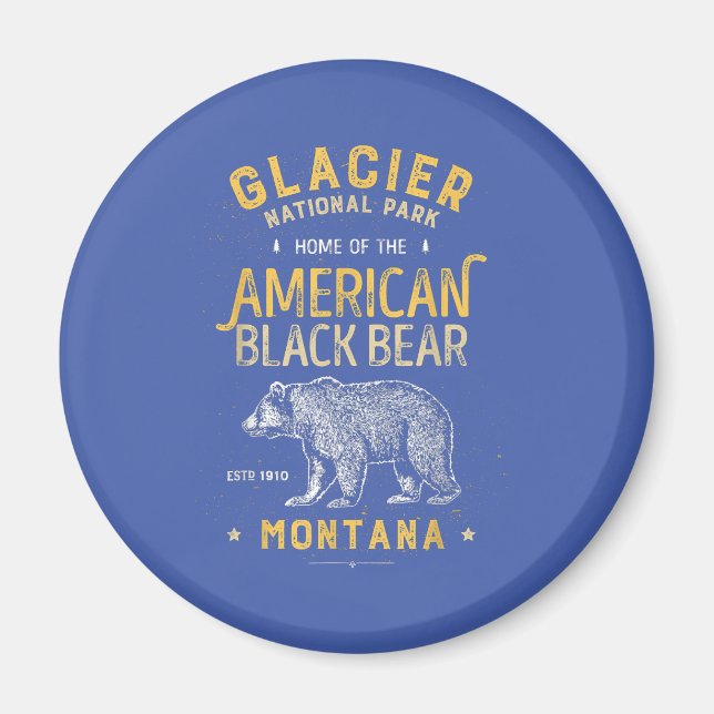 Aimant Vintage Montana Bear (Devant)