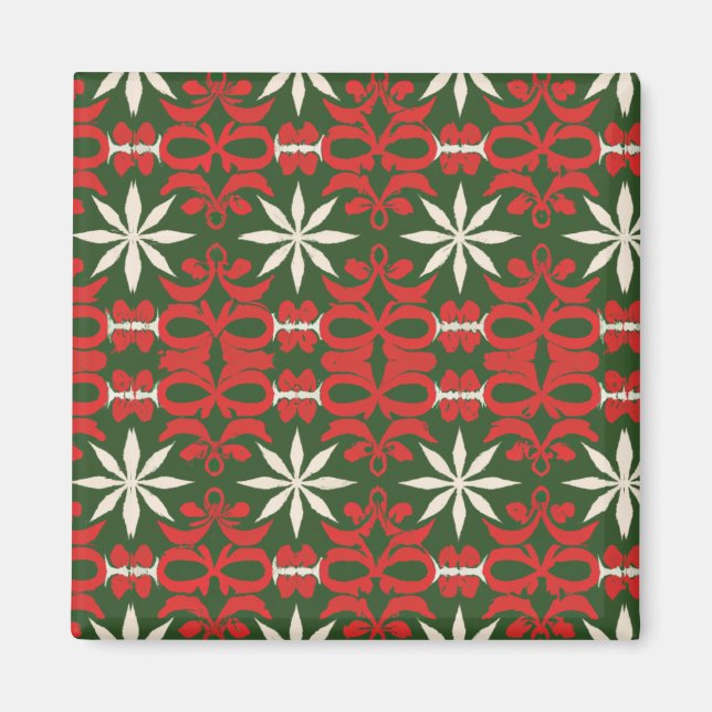 Aimant Vintage motif Noël/hiver (Devant)