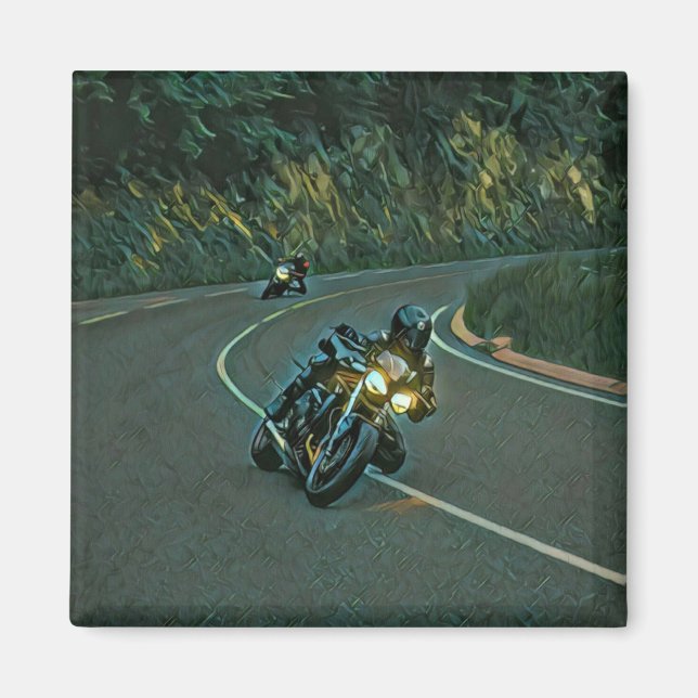Aimant vintage motorcycle art (Devant)