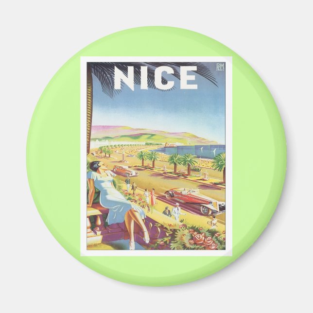 Aimant Vintage Nice France (Devant)