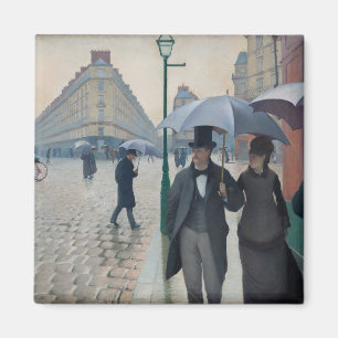 Aimant Vintage Paris Street lors d'une journée pluvieuse