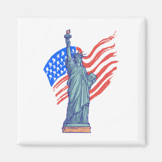 Aimant  Vintage Patriotic 4th of July Design