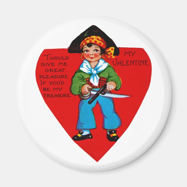 Aimant Vintage Pirate Valentine (Devant)