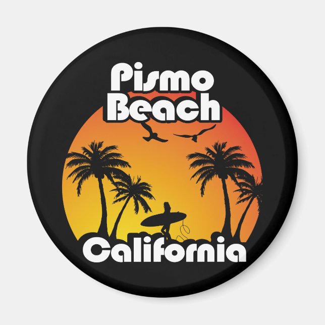 Aimant Vintage Pismo Beach Californie (Devant)