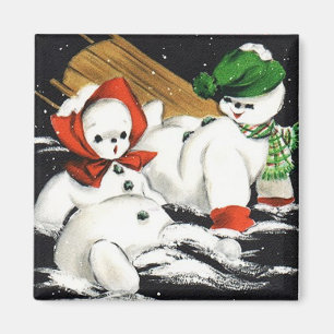 Aimant Vintage pour les enfants à neige