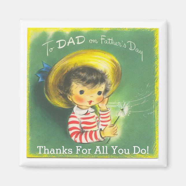 Aimant Vintage pour papa (Devant)