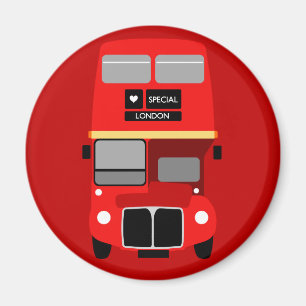 Aimant Vintage Red London Double Decker Routemaster Bus