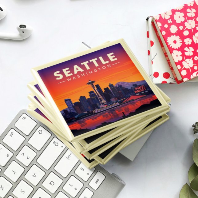 Aimant Vintage Seattle Washington (Créateur téléchargé)