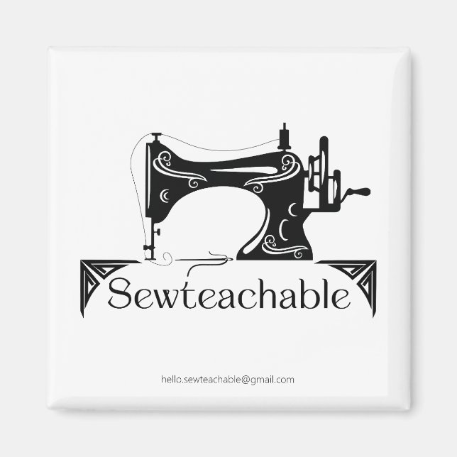 Aimant Vintage Sewing Machine, Sewteachable  (Devant)