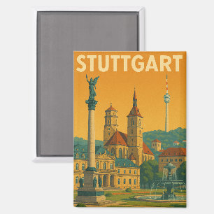 Aimant Vintage Stuttgart Allemagne