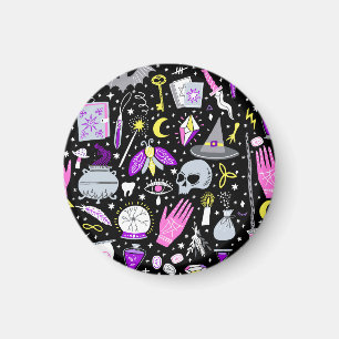 Aimant Vintage tartan brun-orange.