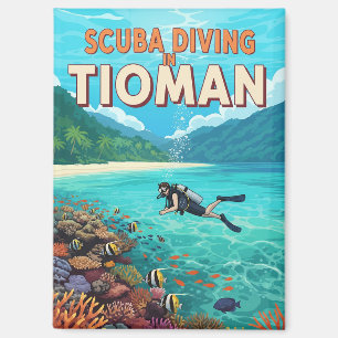 Aimant Vintage Tioman Malaisie Plongée sous-marine