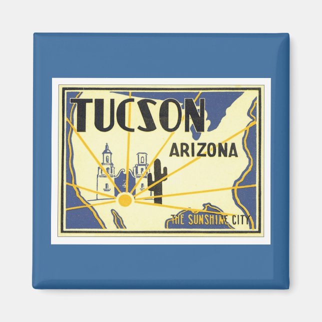 Aimant Vintage Tucson Arizona (Devant)