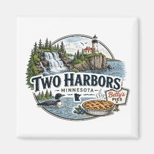 Aimant Vintage Two Harbors Minnesota North Shore se tradu