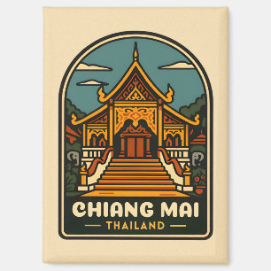 Aimant Vintage voyage Chiang Mai Thaïlande Retro