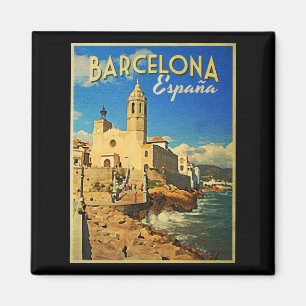 Aimant Vintage voyage Espagne de Barcelone
