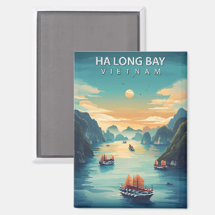 Aimant Vintage voyage Ha Long Bay Vietnam
