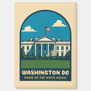 Aimant Vintage voyage rétro Maison Blanche Washington DC