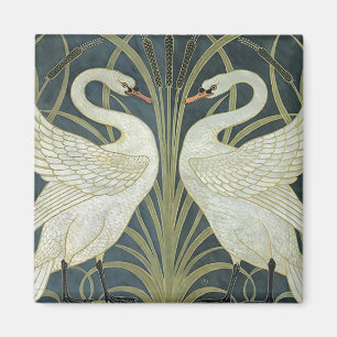 Aimant Vintage Walter Crane Swan Rush et Iris