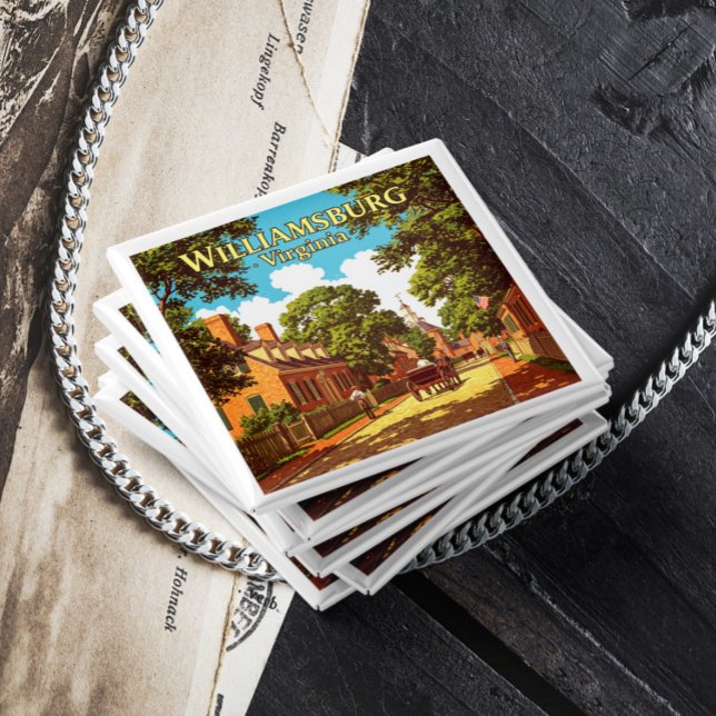 Aimant Vintage Williamsburg Virginie (Créateur téléchargé)