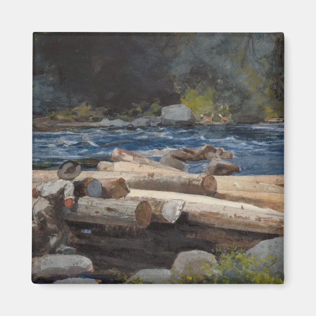 Aimant Vintage Winslow Homer Hudson River (Devant)