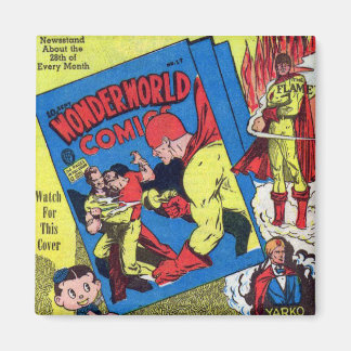 Aimant Vintage Wonderworld Comics The Flame Superhero