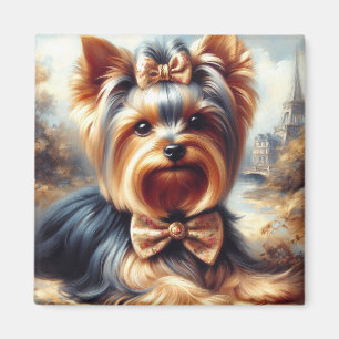 Aimant Vintage Yorkshire Terrier peinture