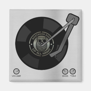 Aimant vinyle Soul du Nord sur table à roulettes