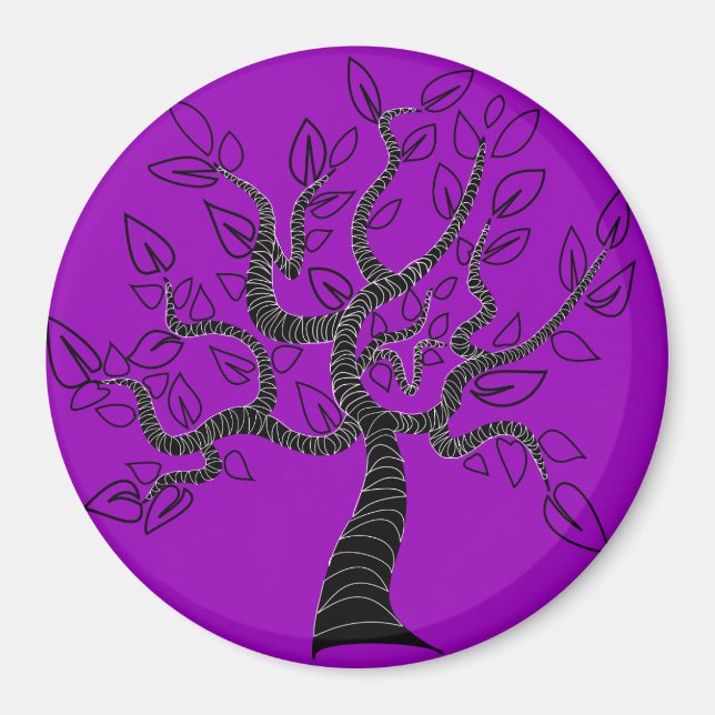 Aimant violet avec arbre de vie - Choisir la coule (Devant)