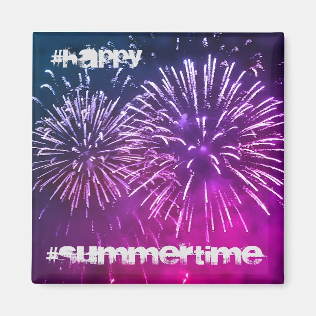Aimant violet fireworks summer night (Devant)