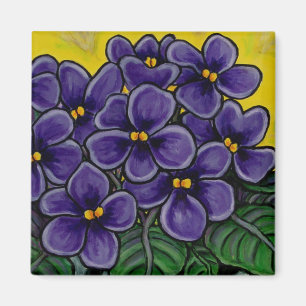 Aimant violet floral génial