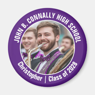 Aimant Violet Marching Band Photo High School Spirit