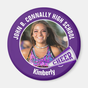 Aimant Violet Pom-pom girl Photo High School Spirit Cheer