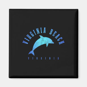 Aimant Virginia Beach Virginia Vintage Dolphin Holiday