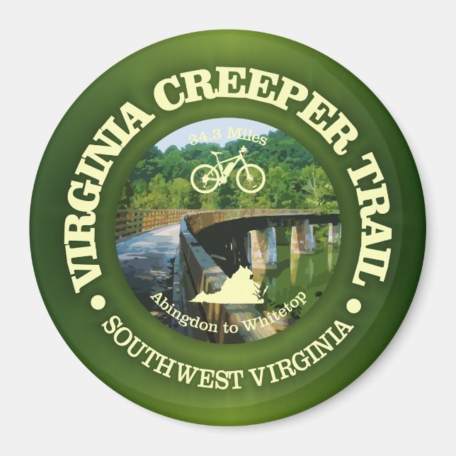Aimant Virginia Creeper Trail (Cycling C) (Devant)