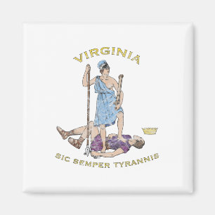 Aimant Virginie vintage Motto Sic Semper Tyrannis