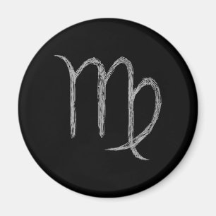 Aimant Virgo. Signe d'astrologie zodiaque. Noir.