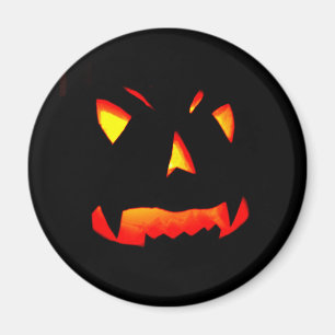 Aimant Visage Citrouille d'Halloween sculpté