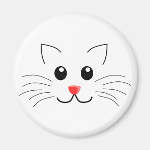 Aimant Visage de chat de dessin de bande dessinée