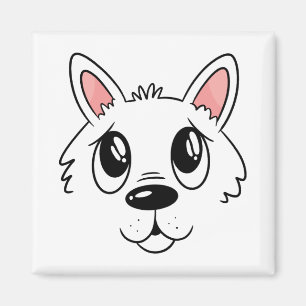 Aimant Visage de Chien Heureux