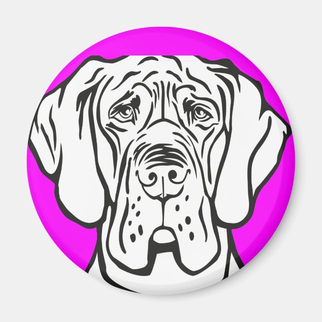 Aimant Visage de dogue (Devant)