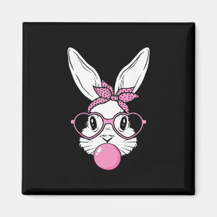 Aimant Visage de Lapin Mignon avec Gles de Coeur Ndana Pâ