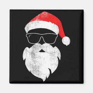 Aimant Visage de Père Noël Hipster Drôle Avec Chapeau Bar
